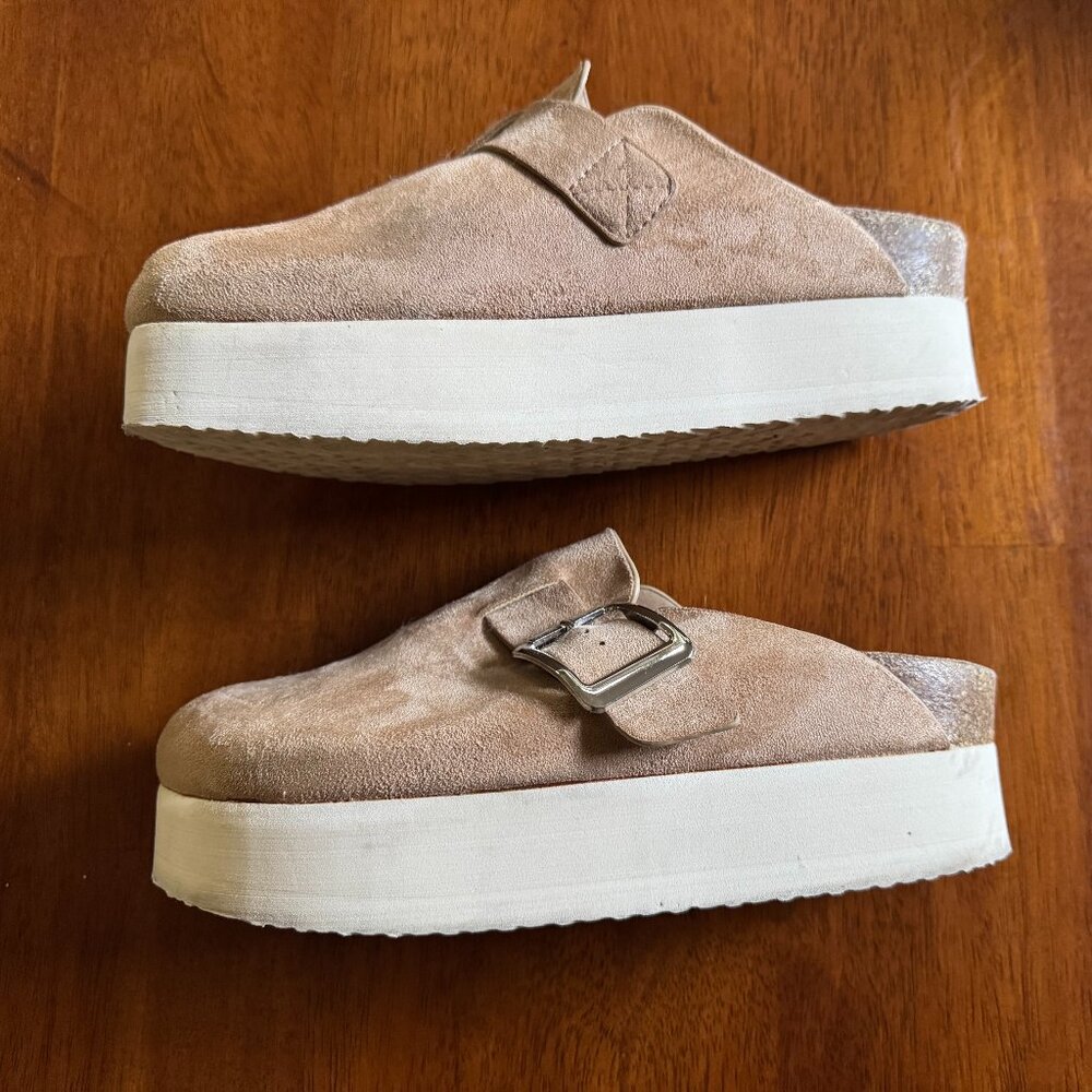 Madden Girl Tan Platform Mules